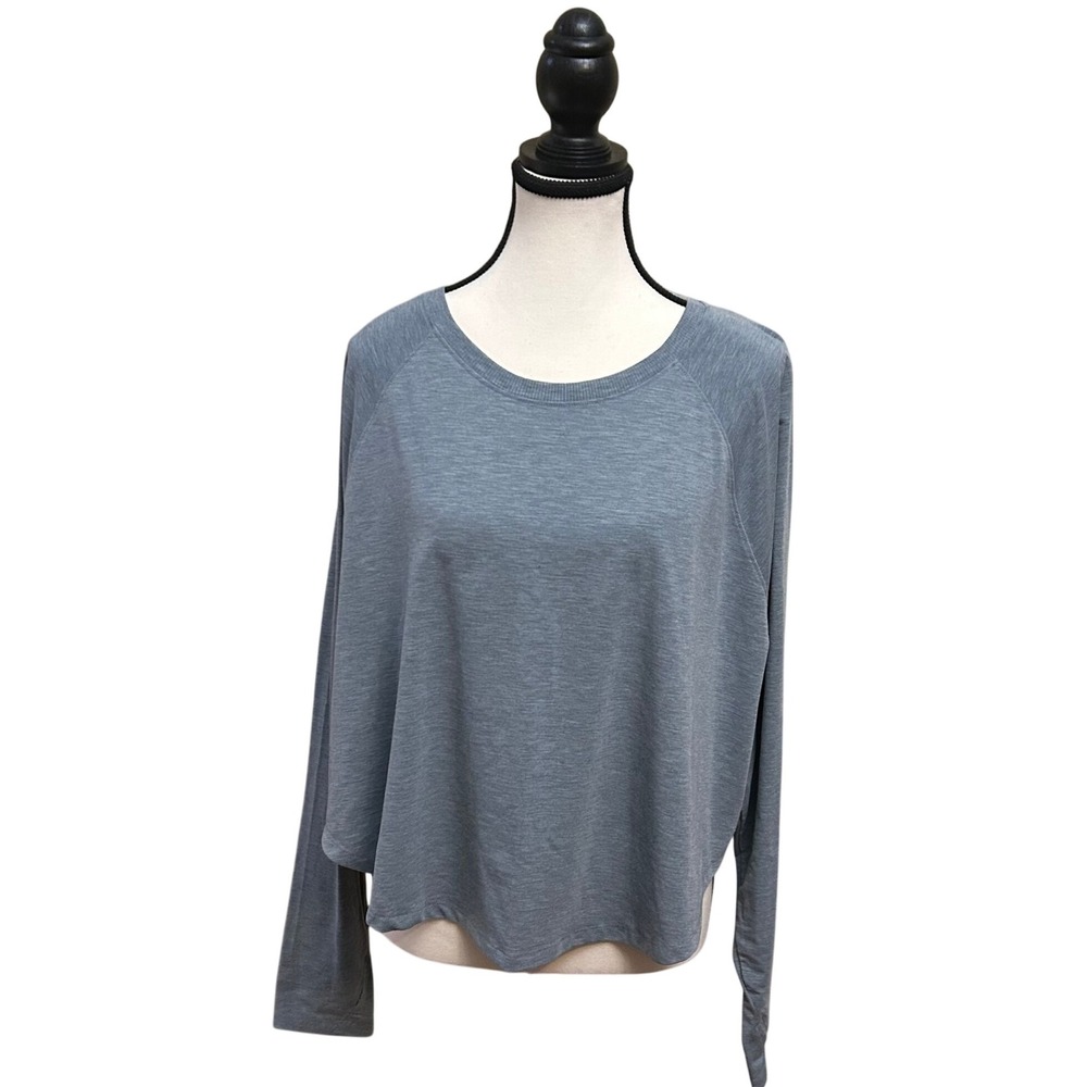 All in Motion XXL Long Sleeve Athletic Top Thumbholes Gray Women's